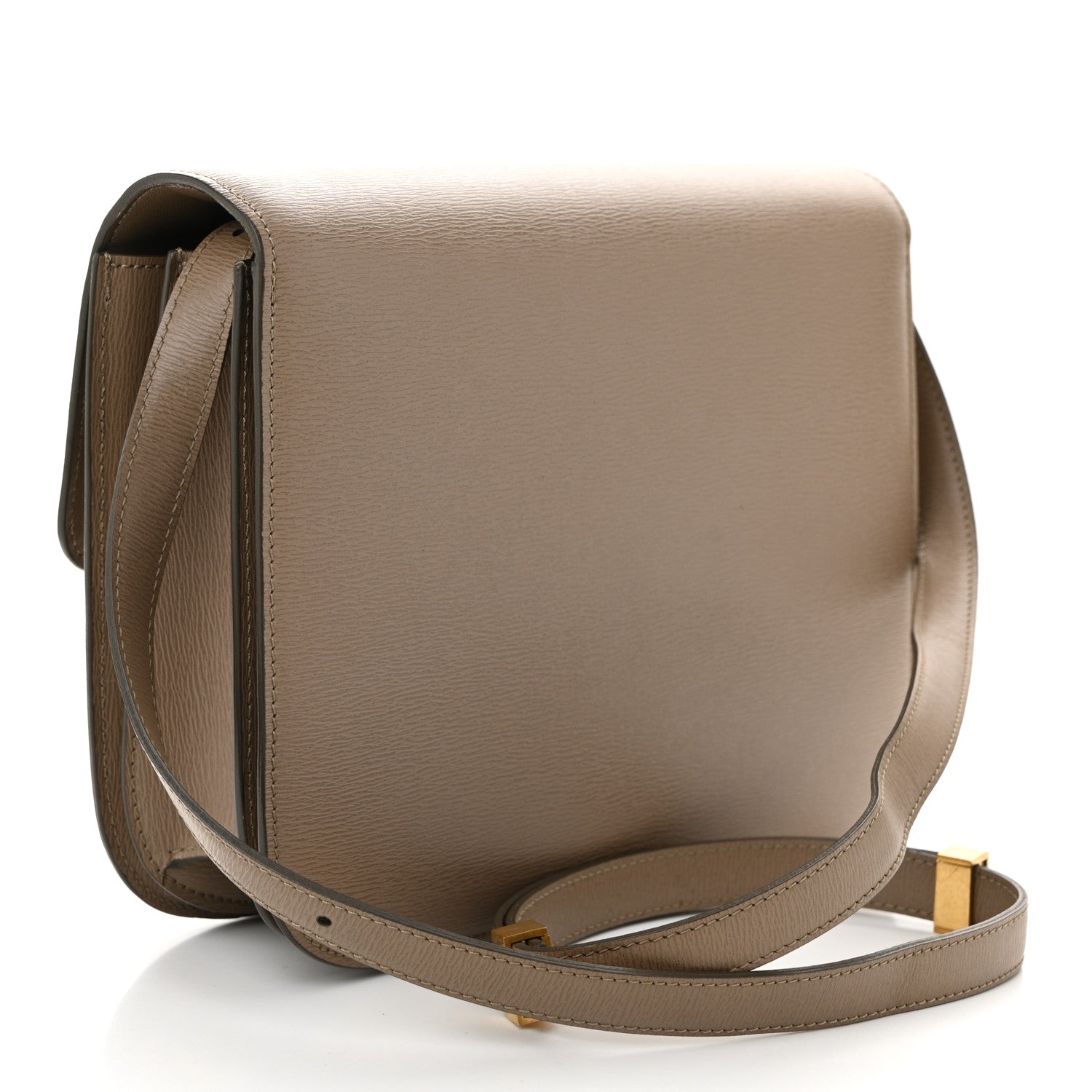 Liege Calfskin Medium Classic Box Flap Bag Taupe