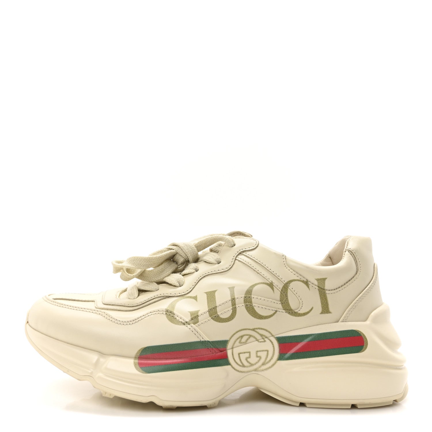 Calfskin Logo Womens Rhyton Sneakers 38 Ivory