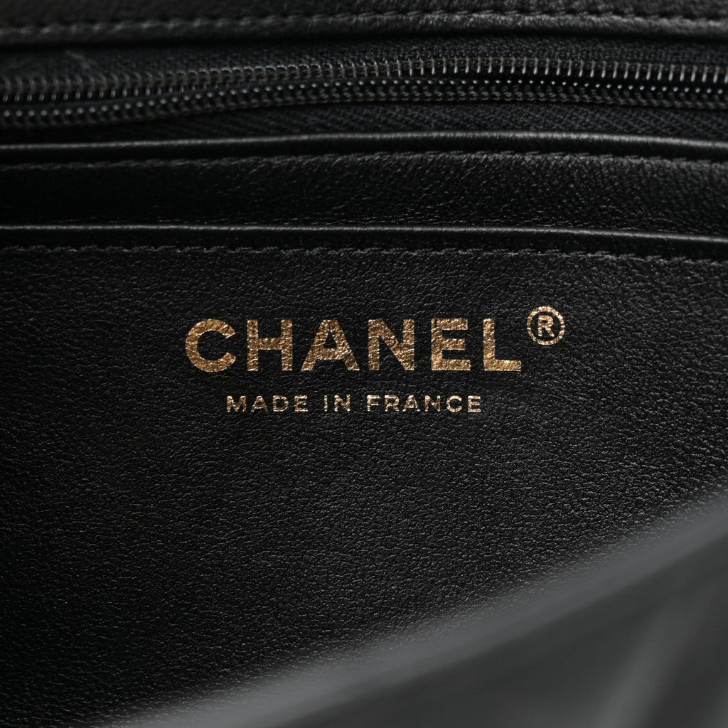 Lambskin Quilted Mini Rectangular Flap Black