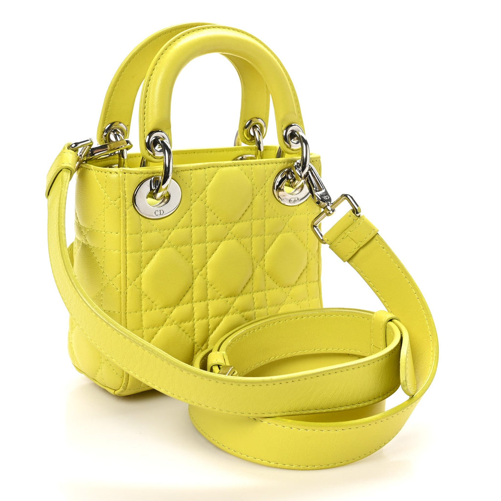 Lambskin Cannage Nano Lady Dior Acid