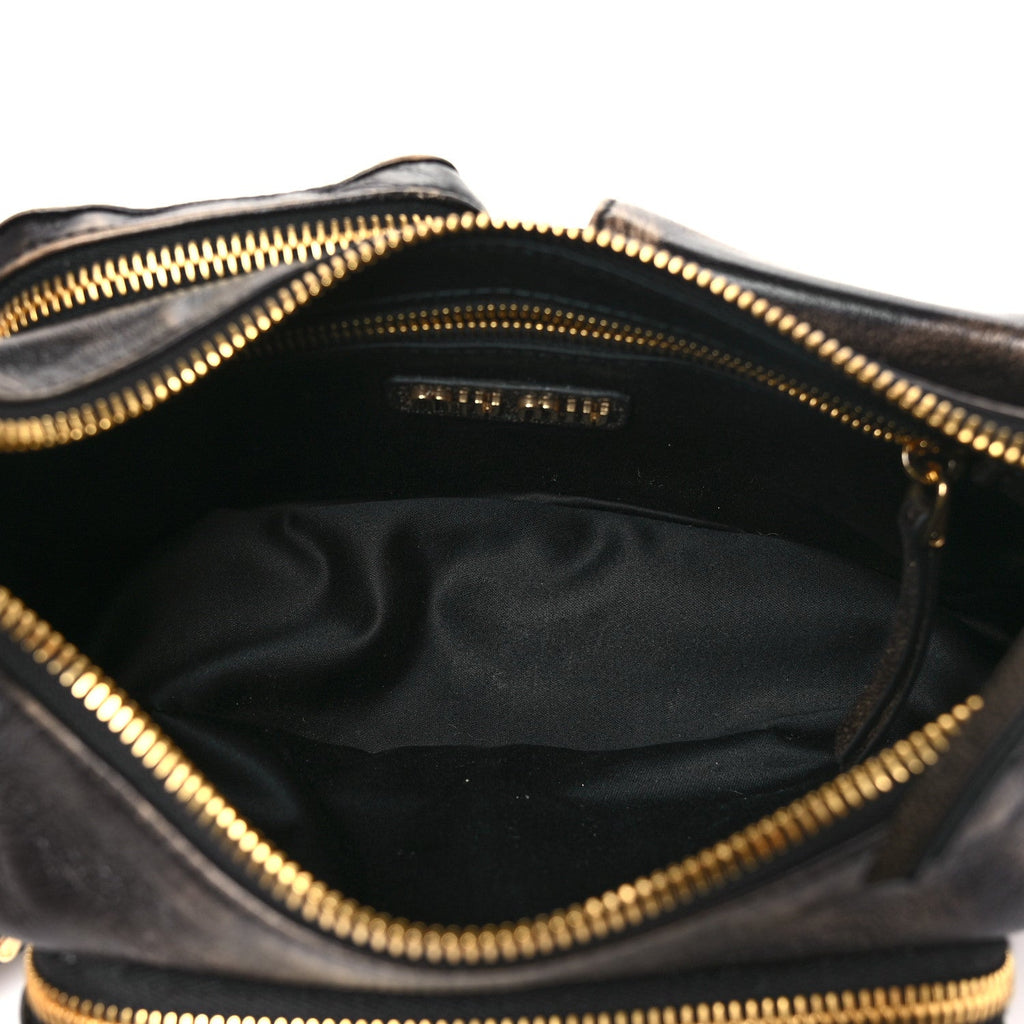 Distressed Nappa Pocket Bag  Sand Coffee