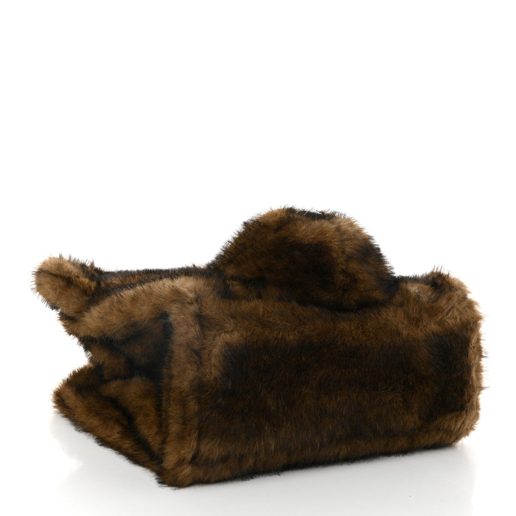 Faux Fur The Teddy Bear Tote Bag Ebony