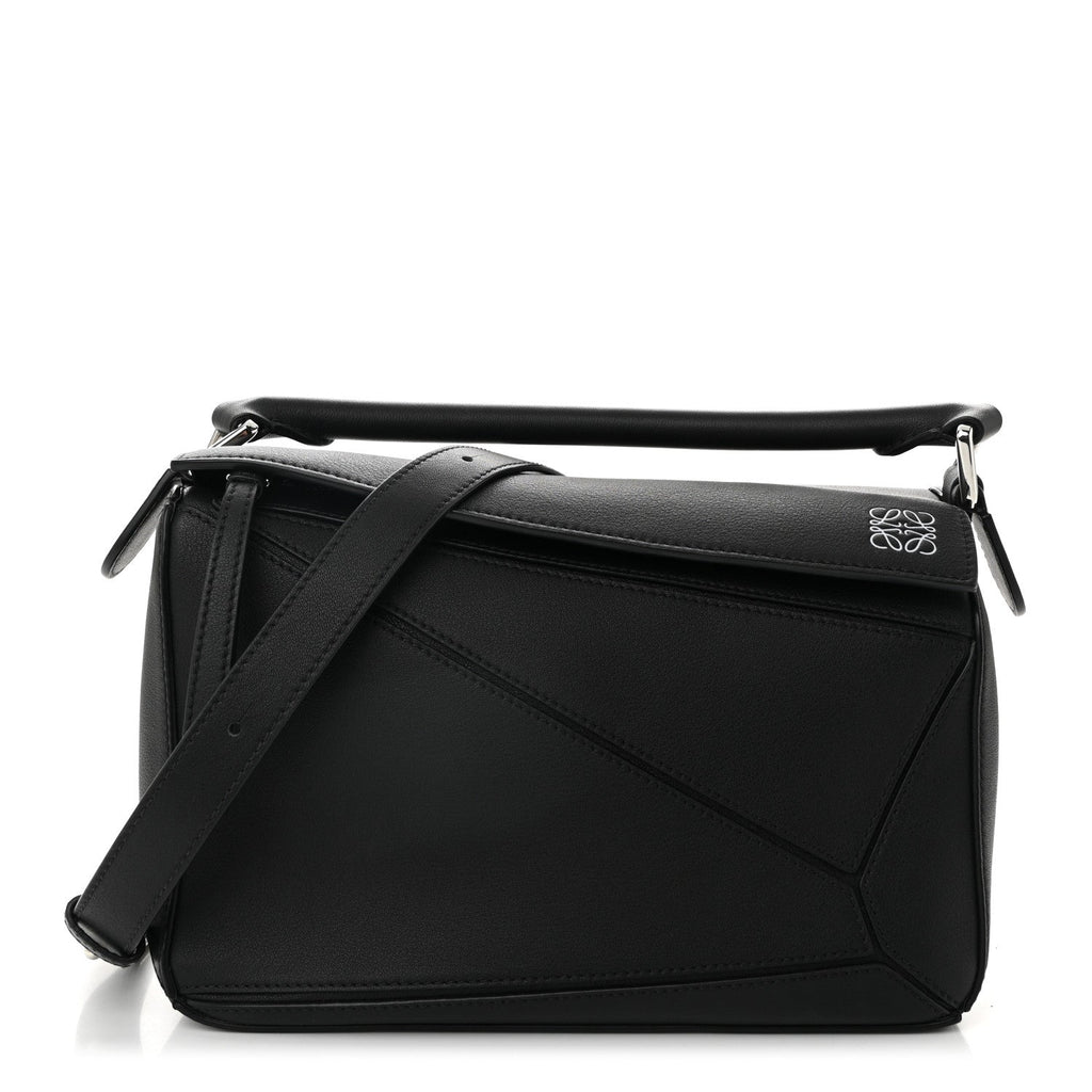 Calfskin Small Puzzle Bag Black