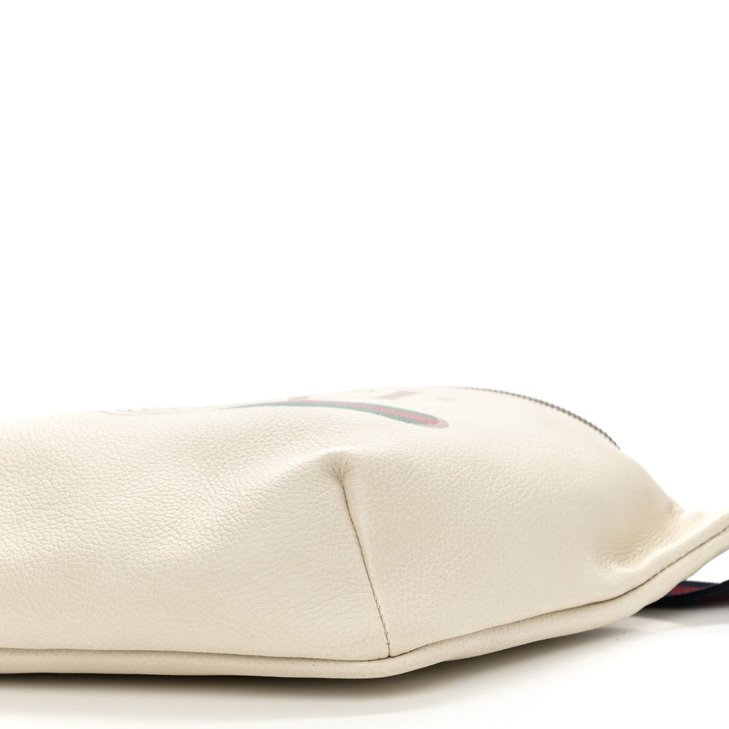 Grained Calfskin Logo Belt Bag White