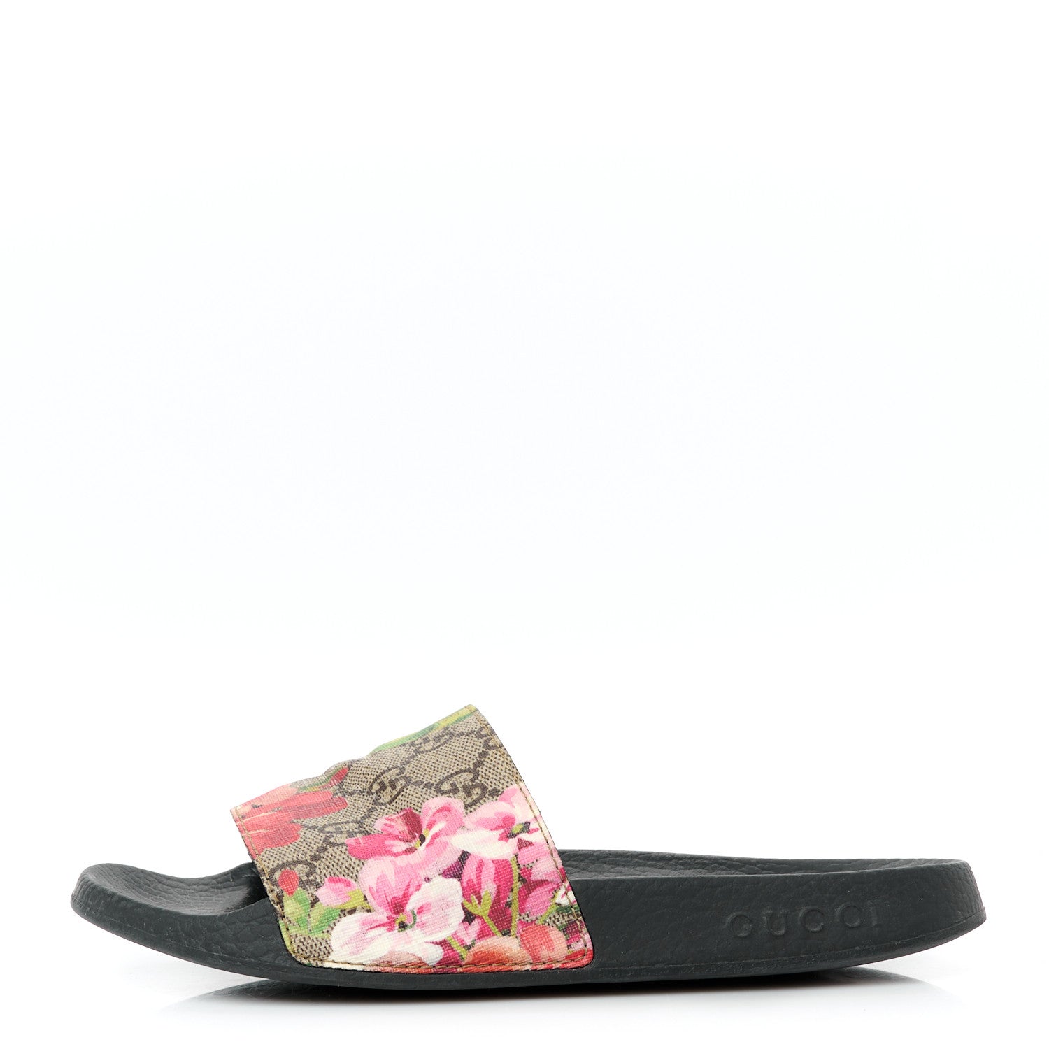 GG Supreme Monogram Blooms Slide Sandals 36 Beige Multicolor