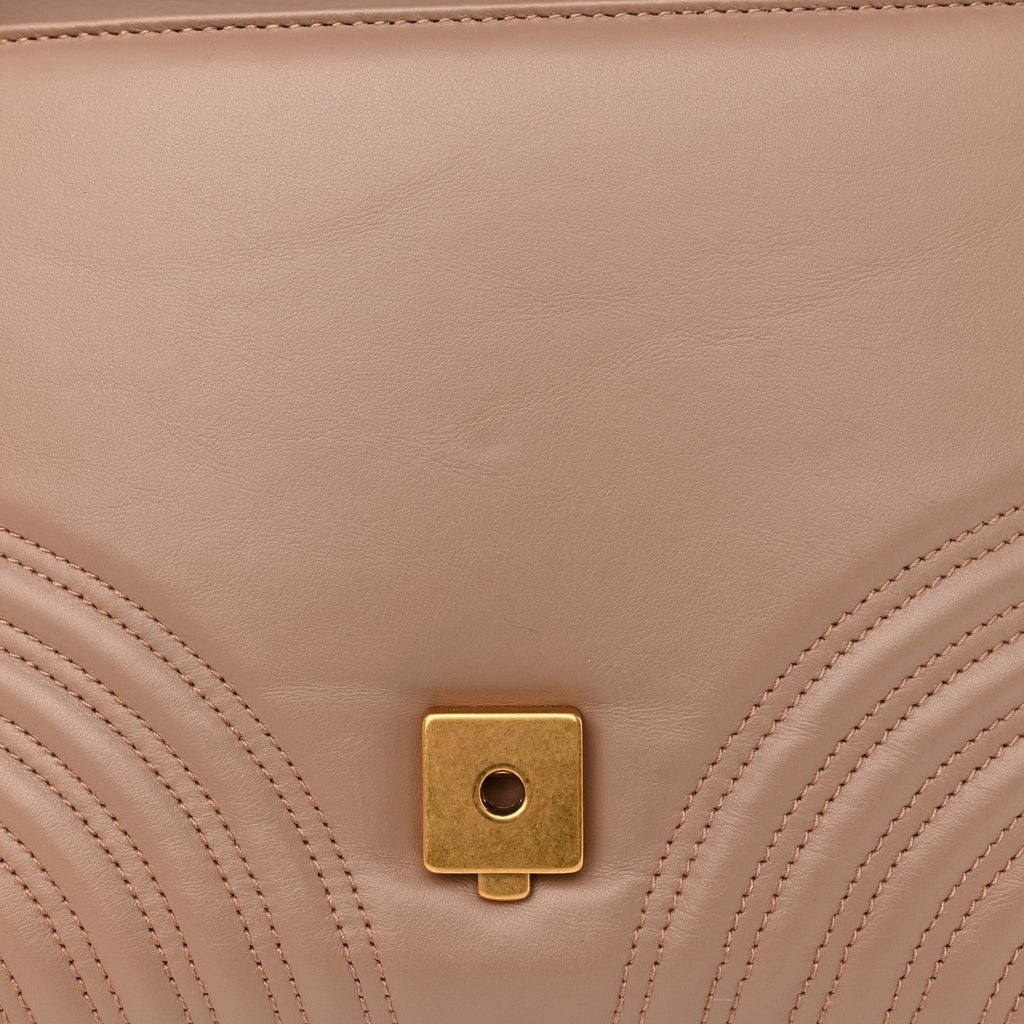 Calfskin Matelasse Small GG Marmont Top Handle Shoulder Bag Porcelain Rose