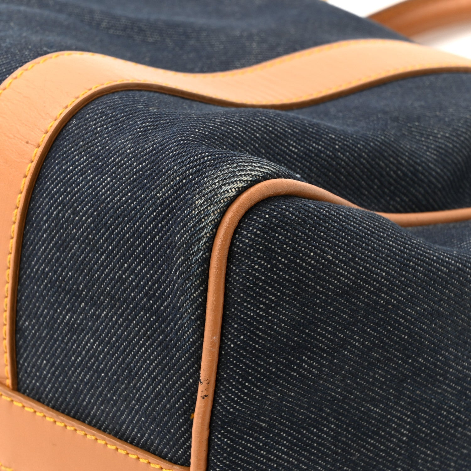 Denim Calfskin Boston Bag Blue