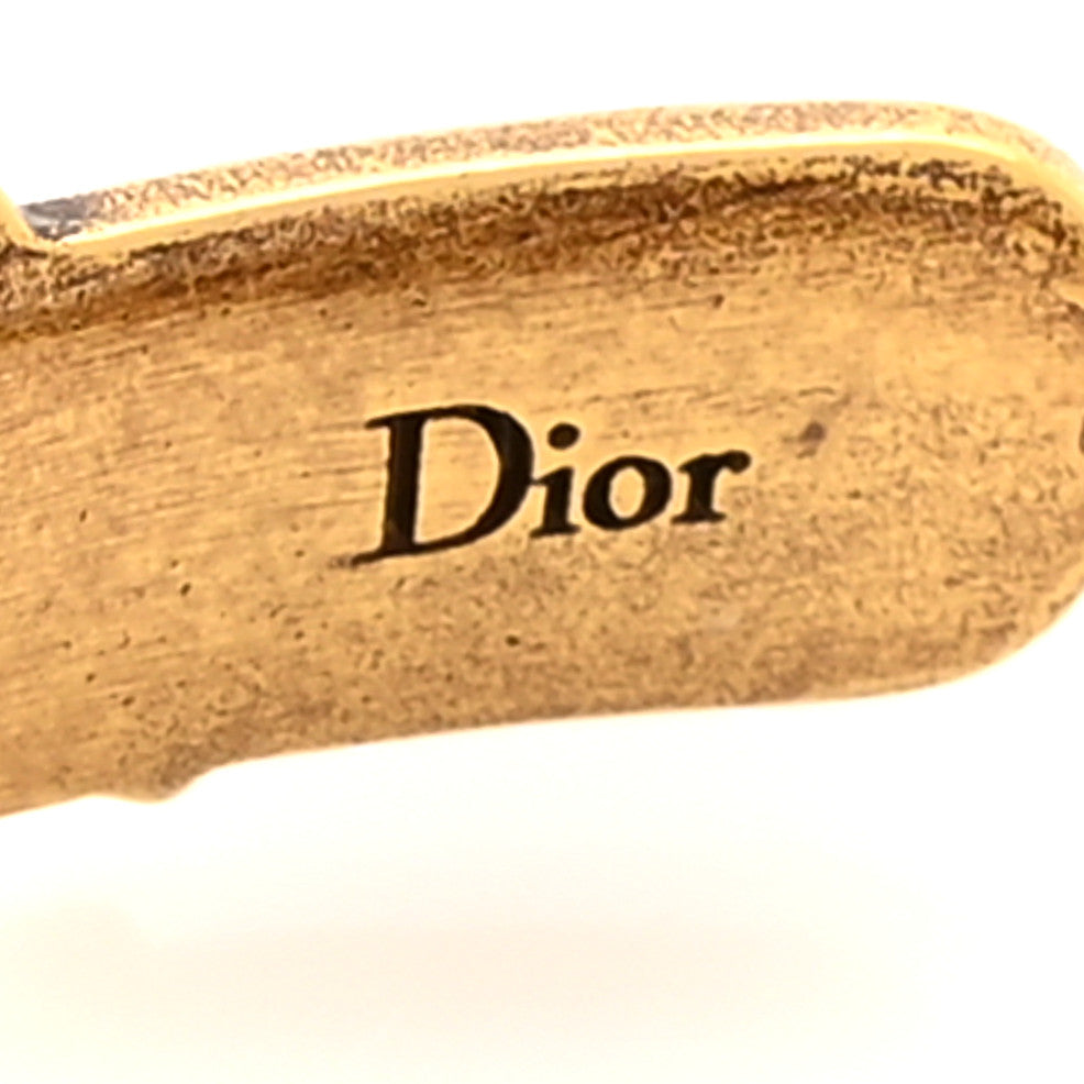 Metal J'Adior Star Hoop Earrings Aged Gold