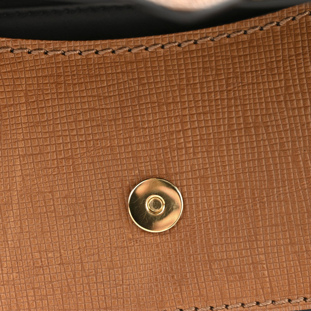 House Check Bridle Calfskin Small Madison Buckle Bag Tan