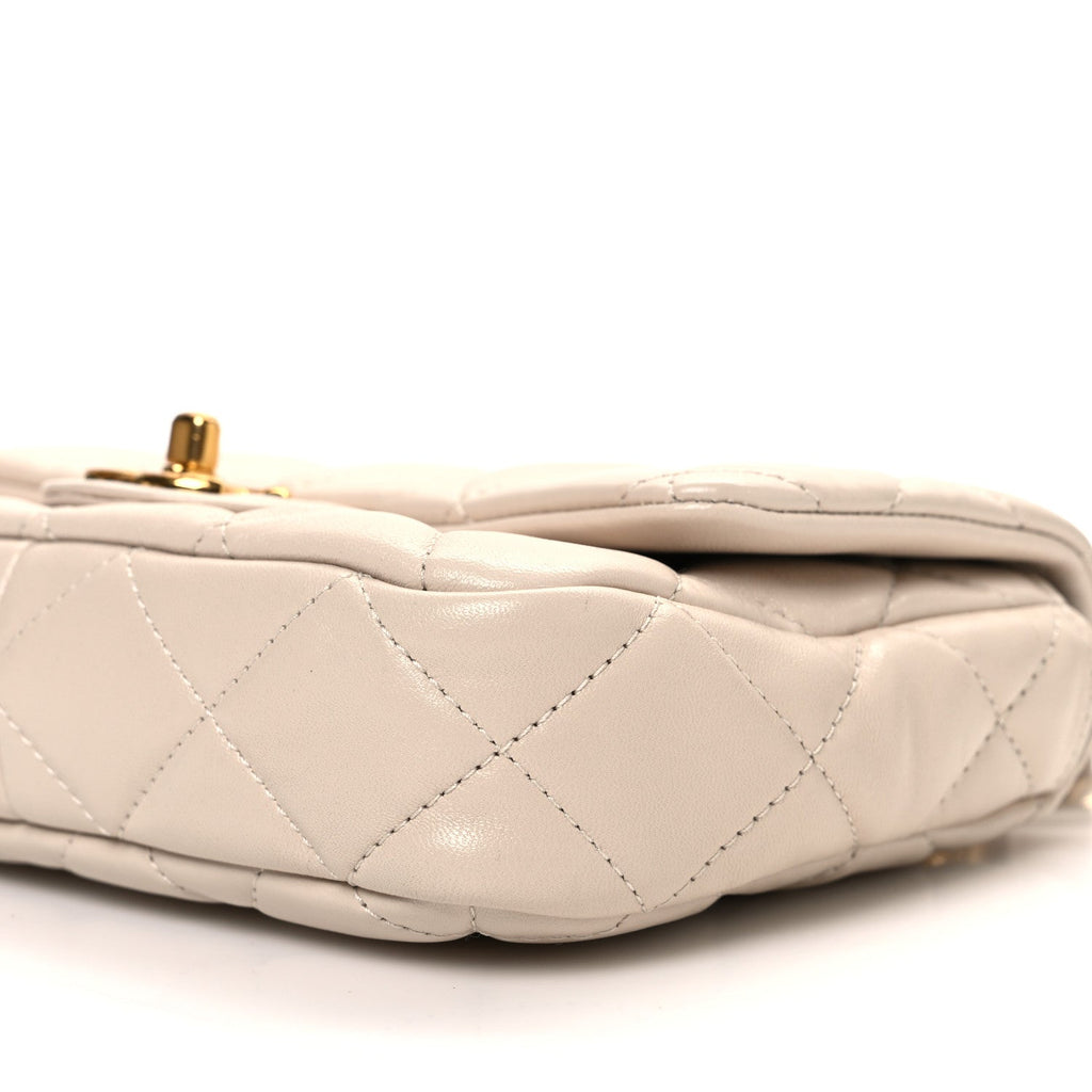 Lambskin Quilted Small CC Funky Town Flap Beige
