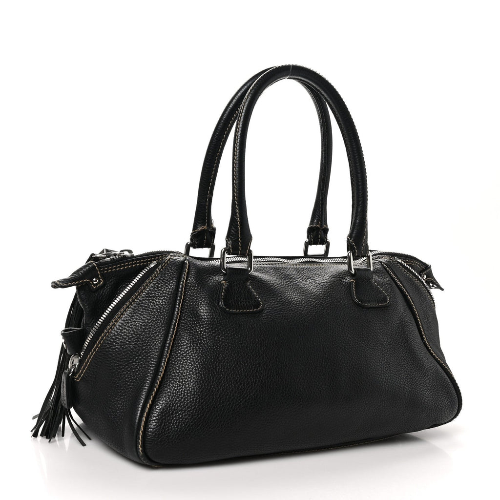 Calfskin Tassel Bowler Black