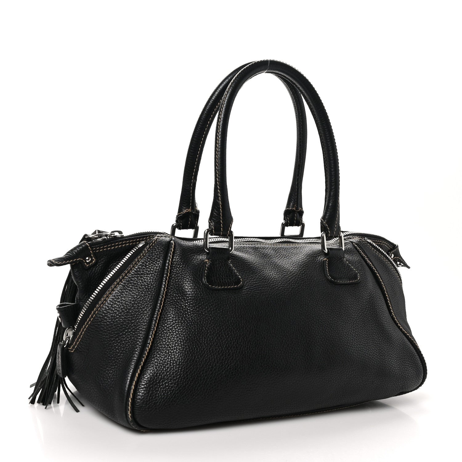 Calfskin Tassel Bowler Black