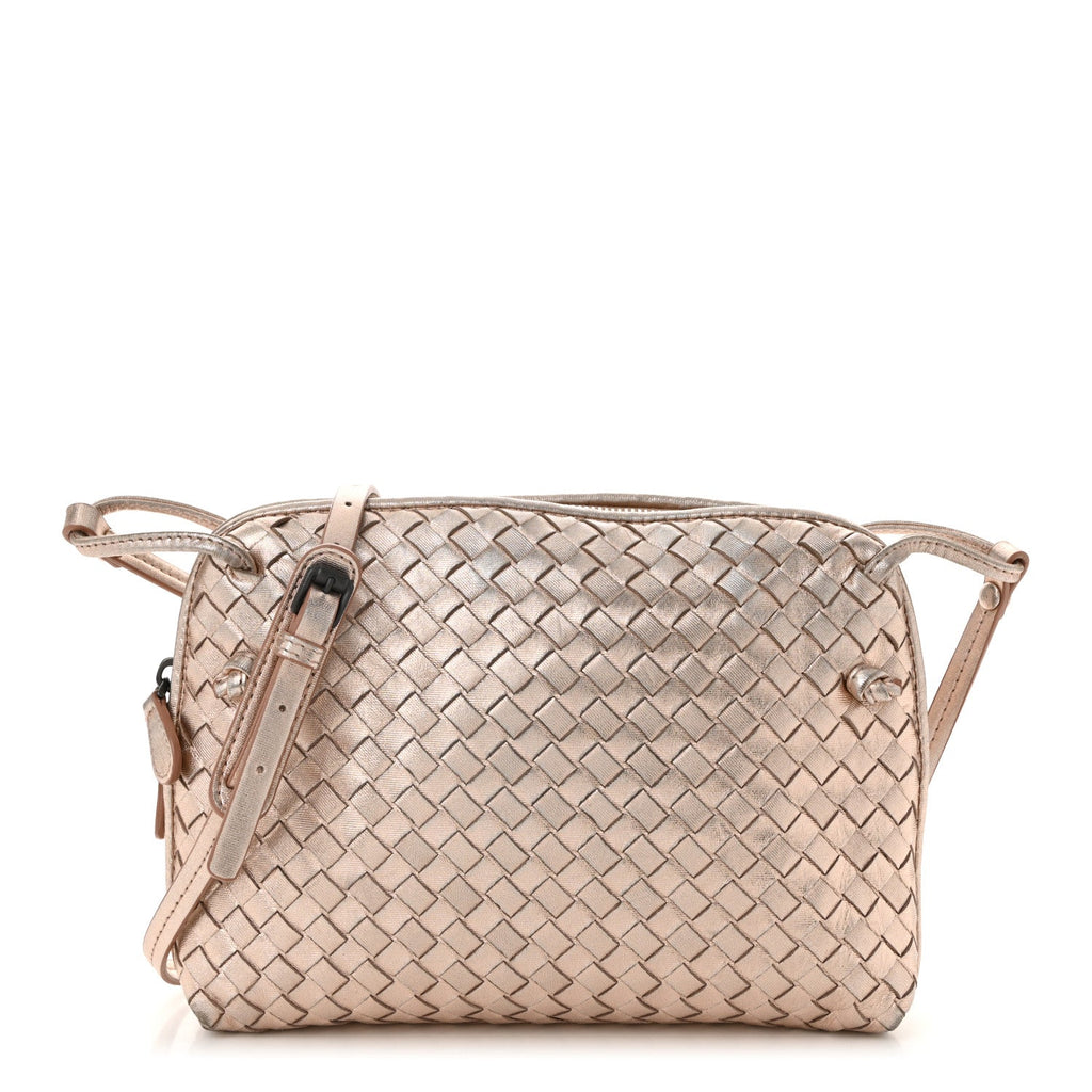 Metallic Grosgrain Intrecciato Nodini Crossbody Messenger Copper