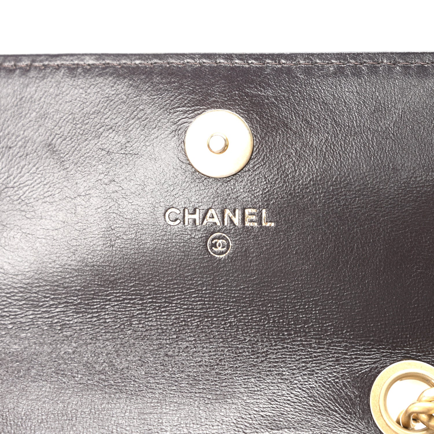 Lambskin Quilted Pillow Crush Flap Phone Holder With Chain Dark Brown