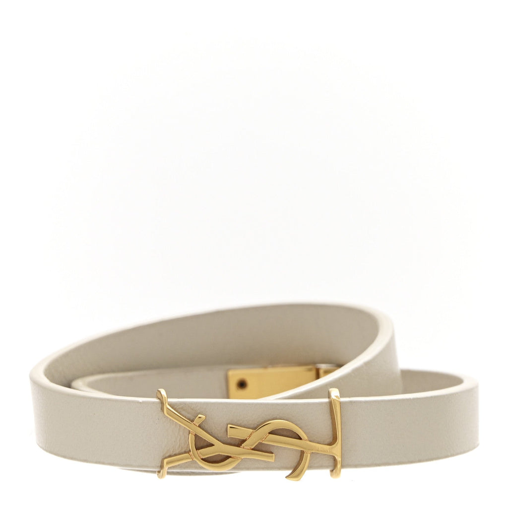 Calfskin Opyum Double Wrap Bracelet Crema Soft