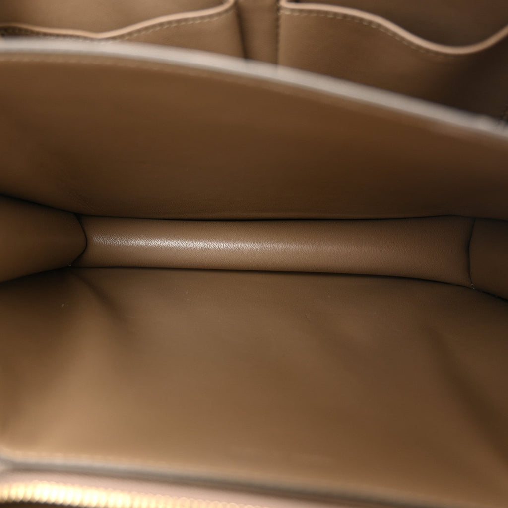 Liege Calfskin Medium Classic Box Flap Bag Taupe