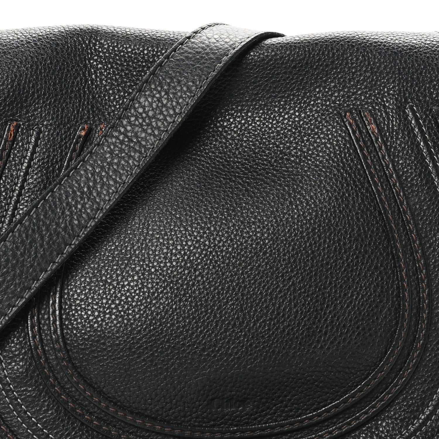 Calfskin Medium Marcie Round Crossbody Bag Black