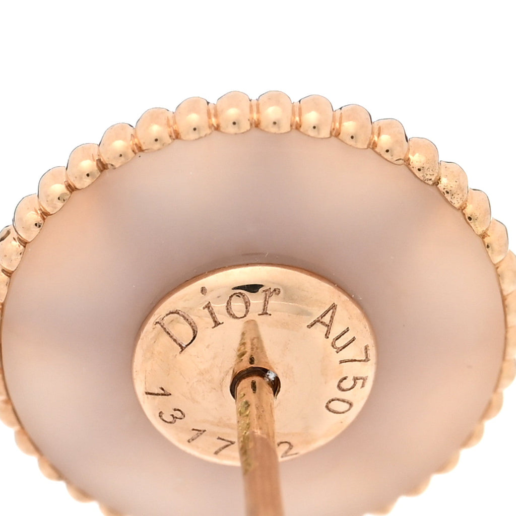 18K Rose Gold Diamond Medium Pink Opal Medium Rose Des Vents Single Earring