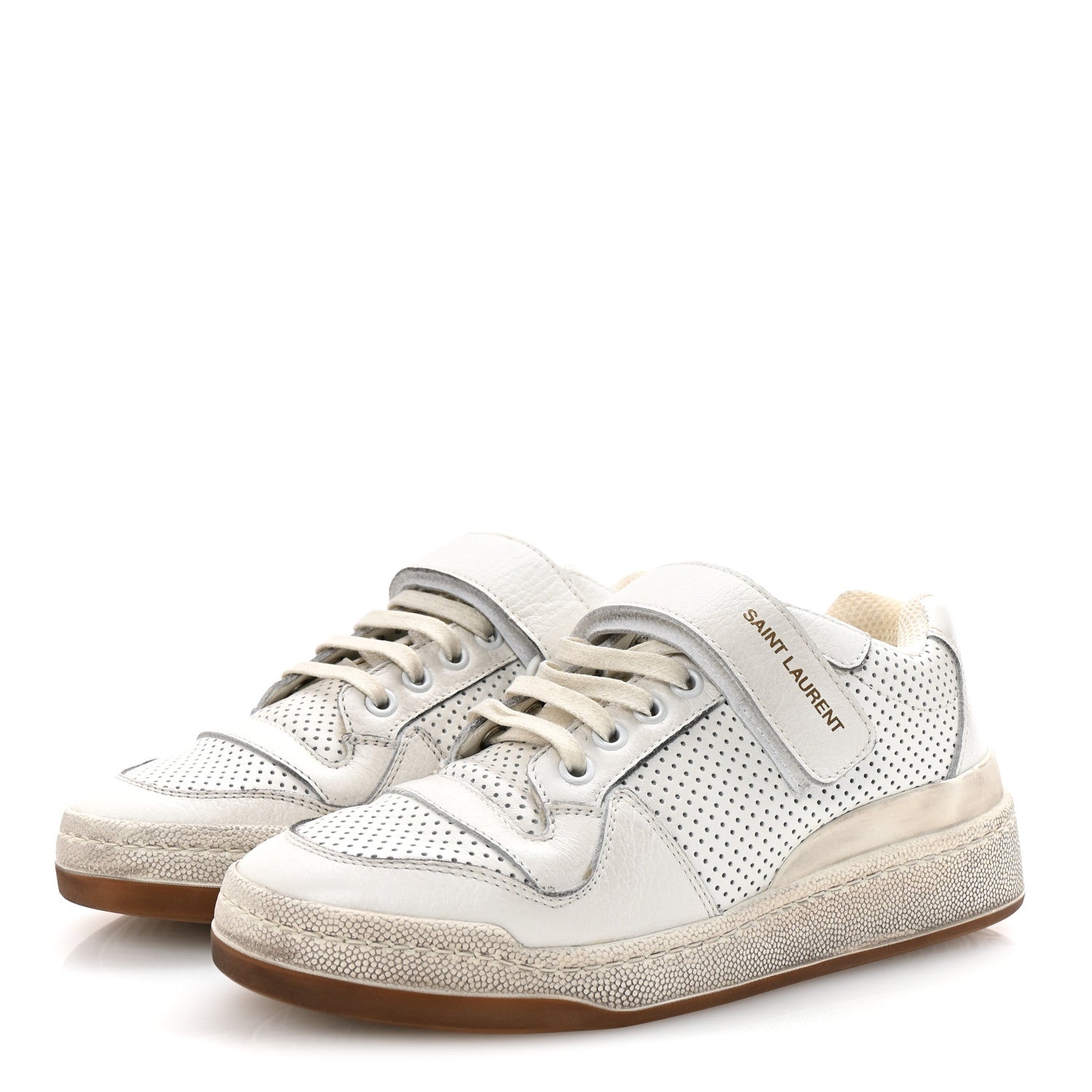 Calfskin Perforated Womens SL24 Sneakers 36 White