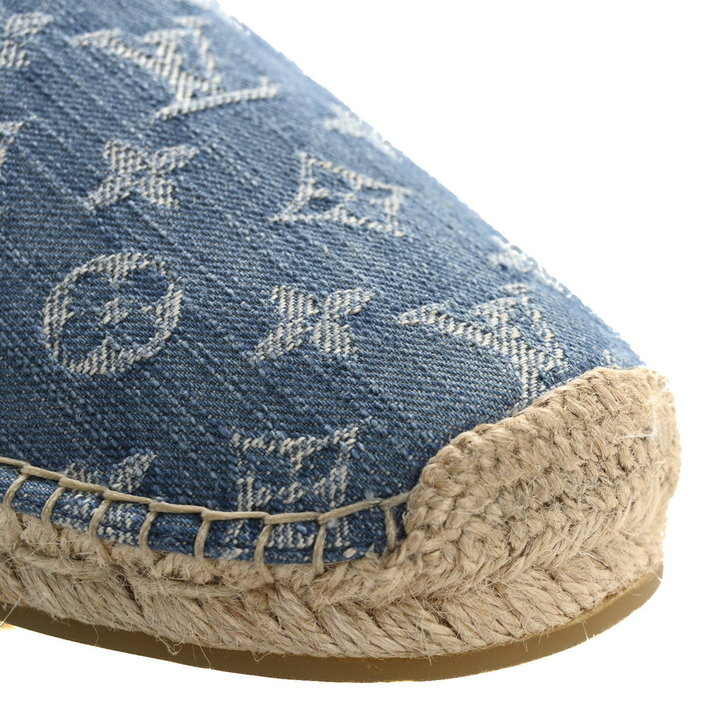 Monogram Denim Mens Bidart Espadrilles 9.5 Blue