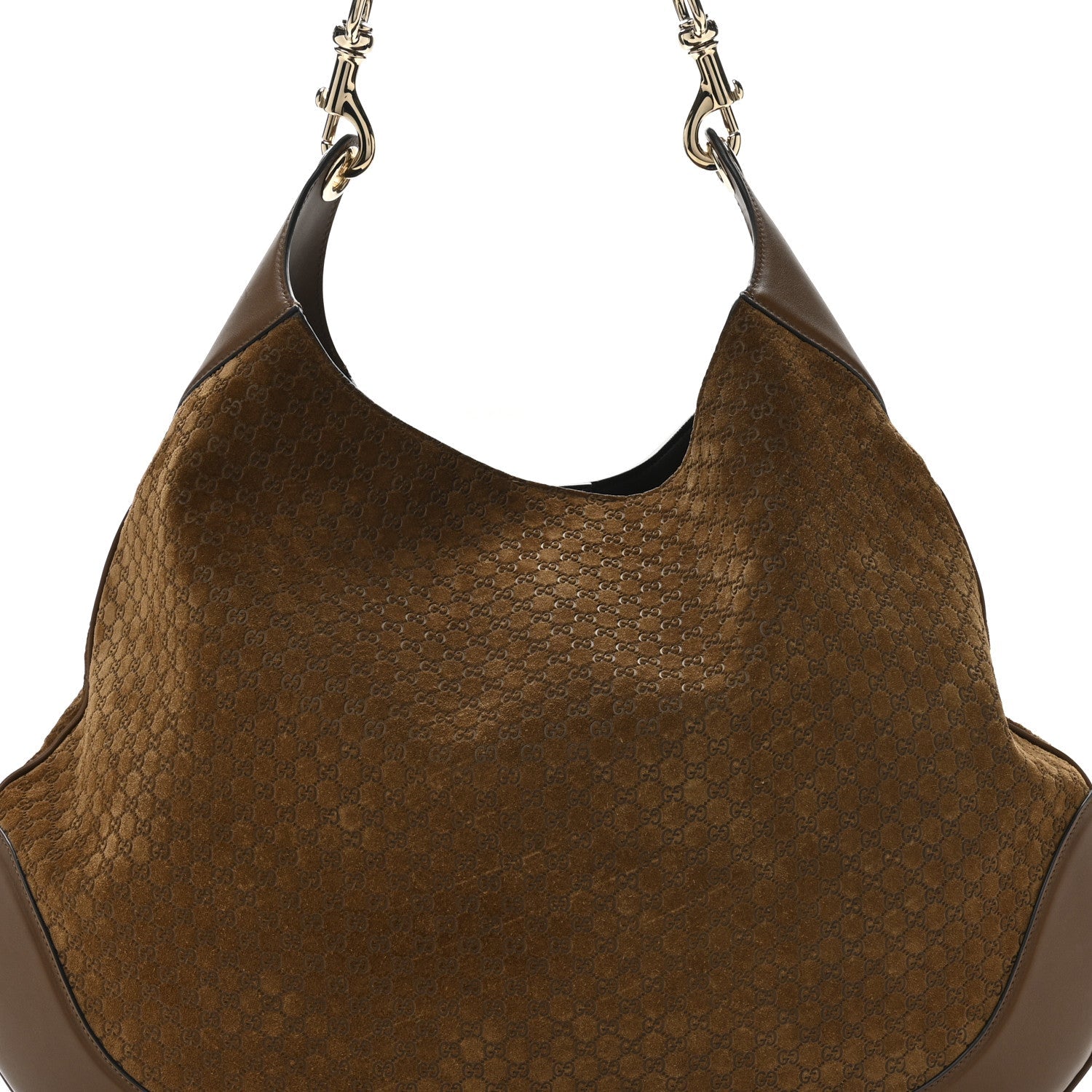 GG Suede B Large Shoulder Bag Brown