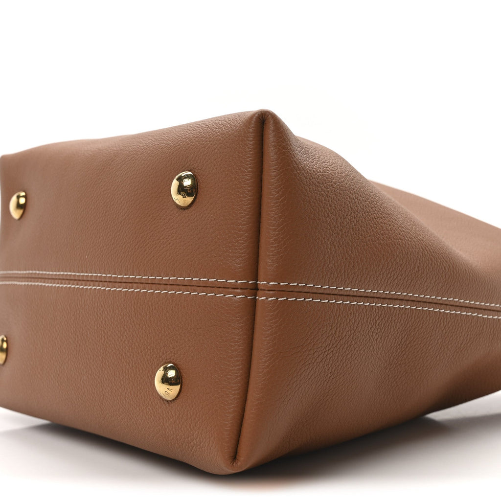 Grained Calfskin Low Key Hobo PM Cognac