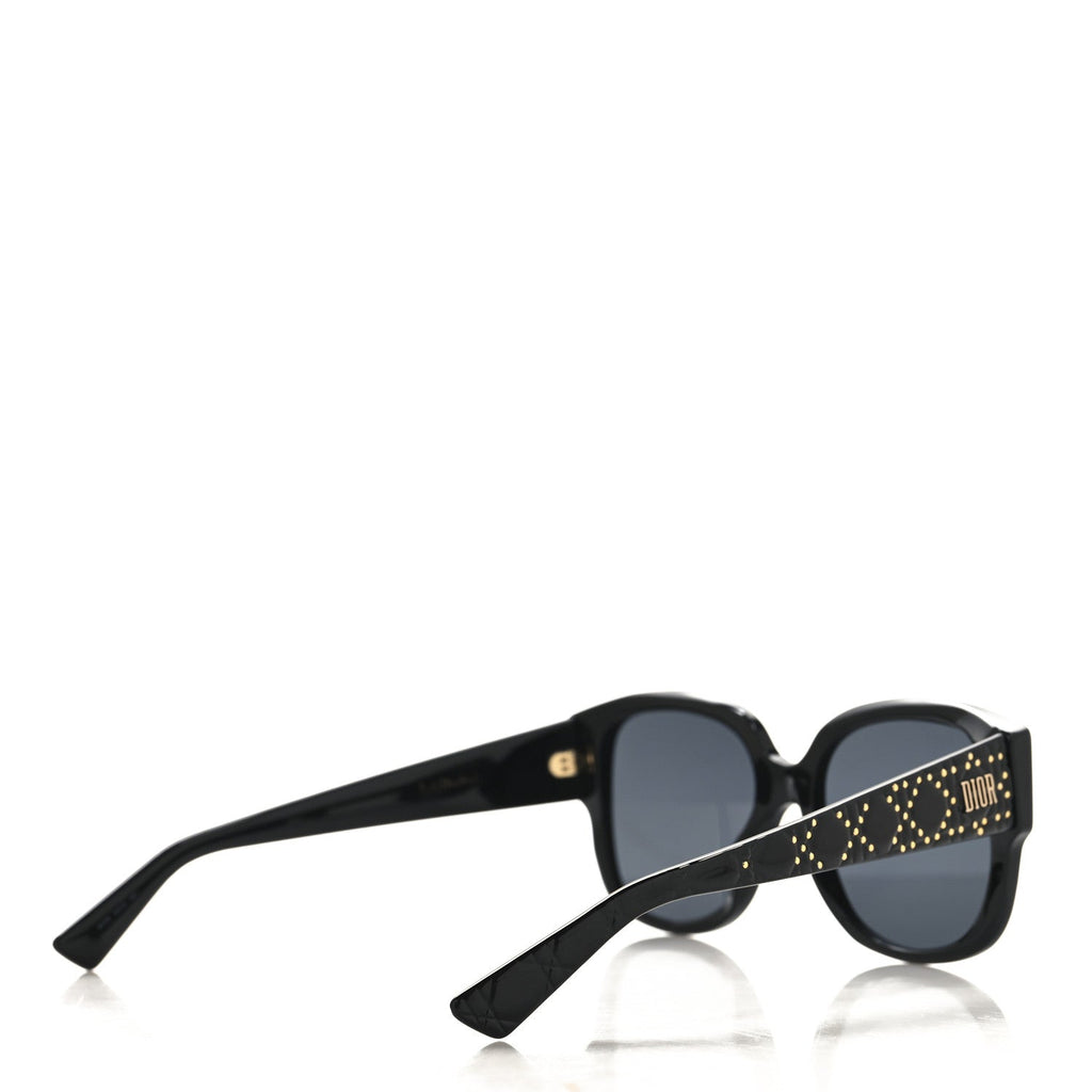 Acetate Cannage Lady Dior Studs 5 Sunglasses Black