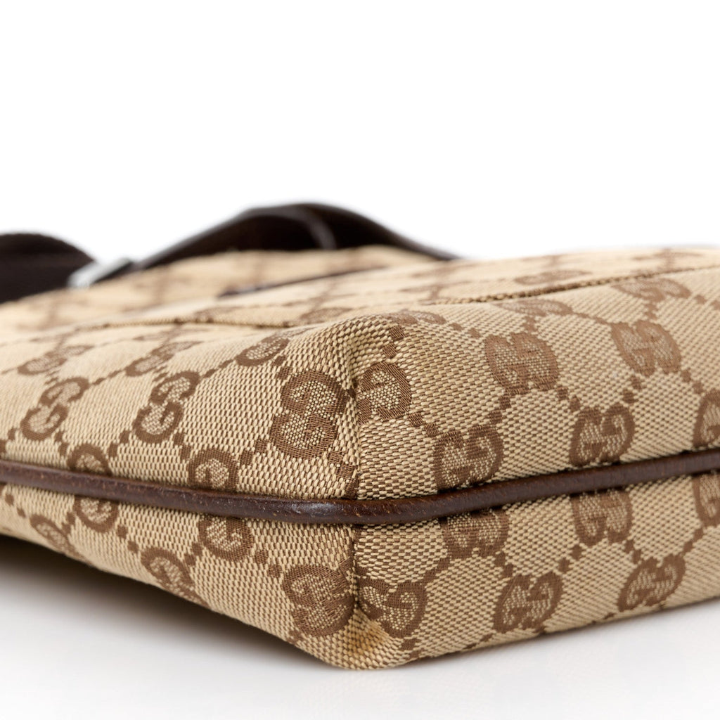 Monogram Flat Messenger Bag Dark Brown