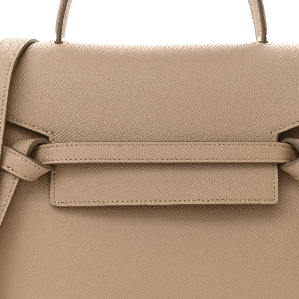 Grained Calfskin Micro Belt Bag Light Taupe