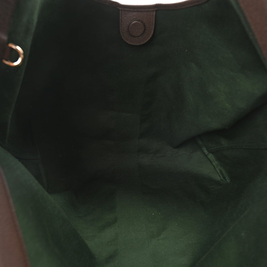 GG Supreme Monogram Web Large Giglio Tote Bag Beige Dark Brown