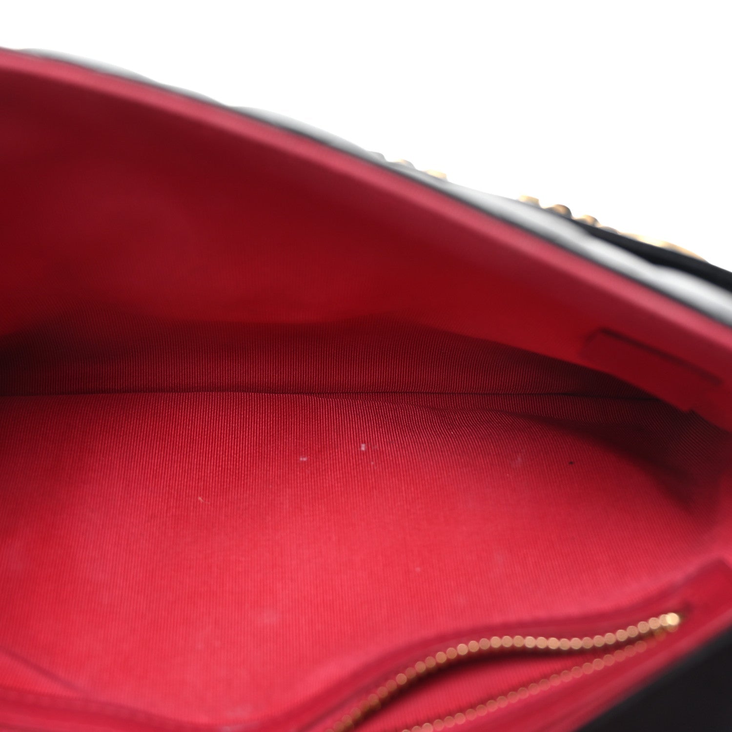 Calfskin Quilted Front Logo Enchained Clutch Black