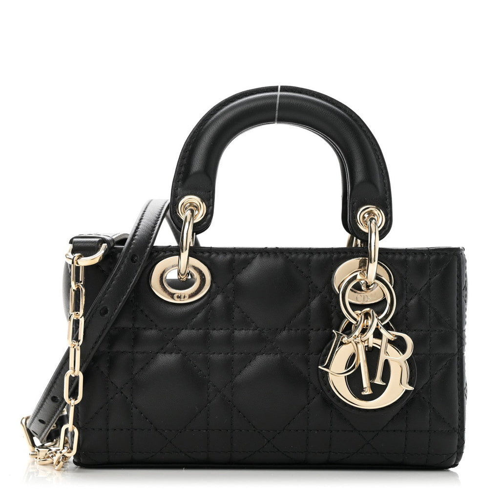 Lambskin Cannage Micro Lady D-Joy Black