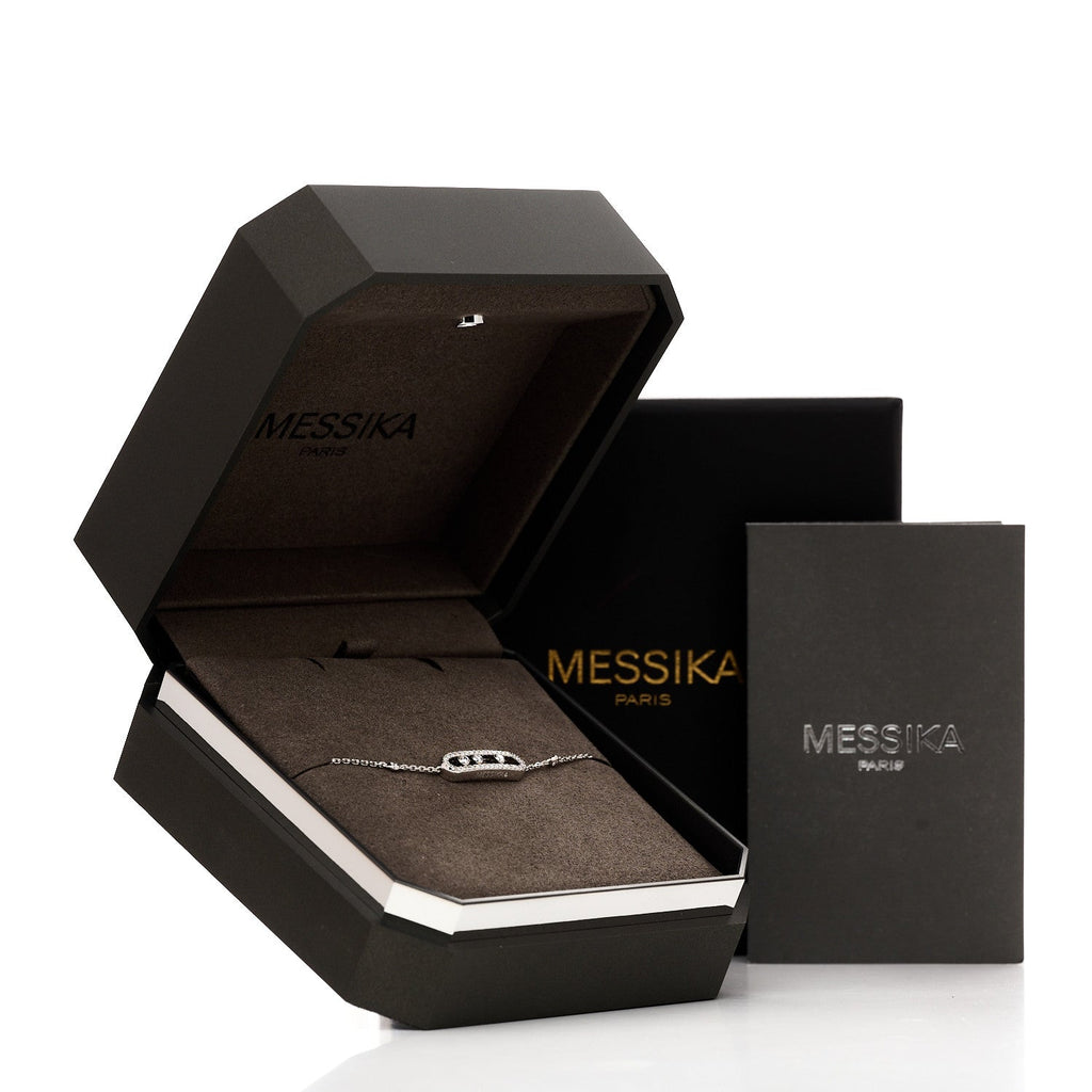 18K White Gold Diamond Classic Baby Move Pave Bracelet