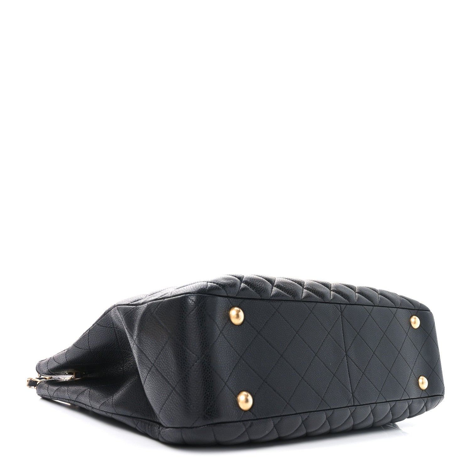 Caviar Quilted Flap Tote Black
