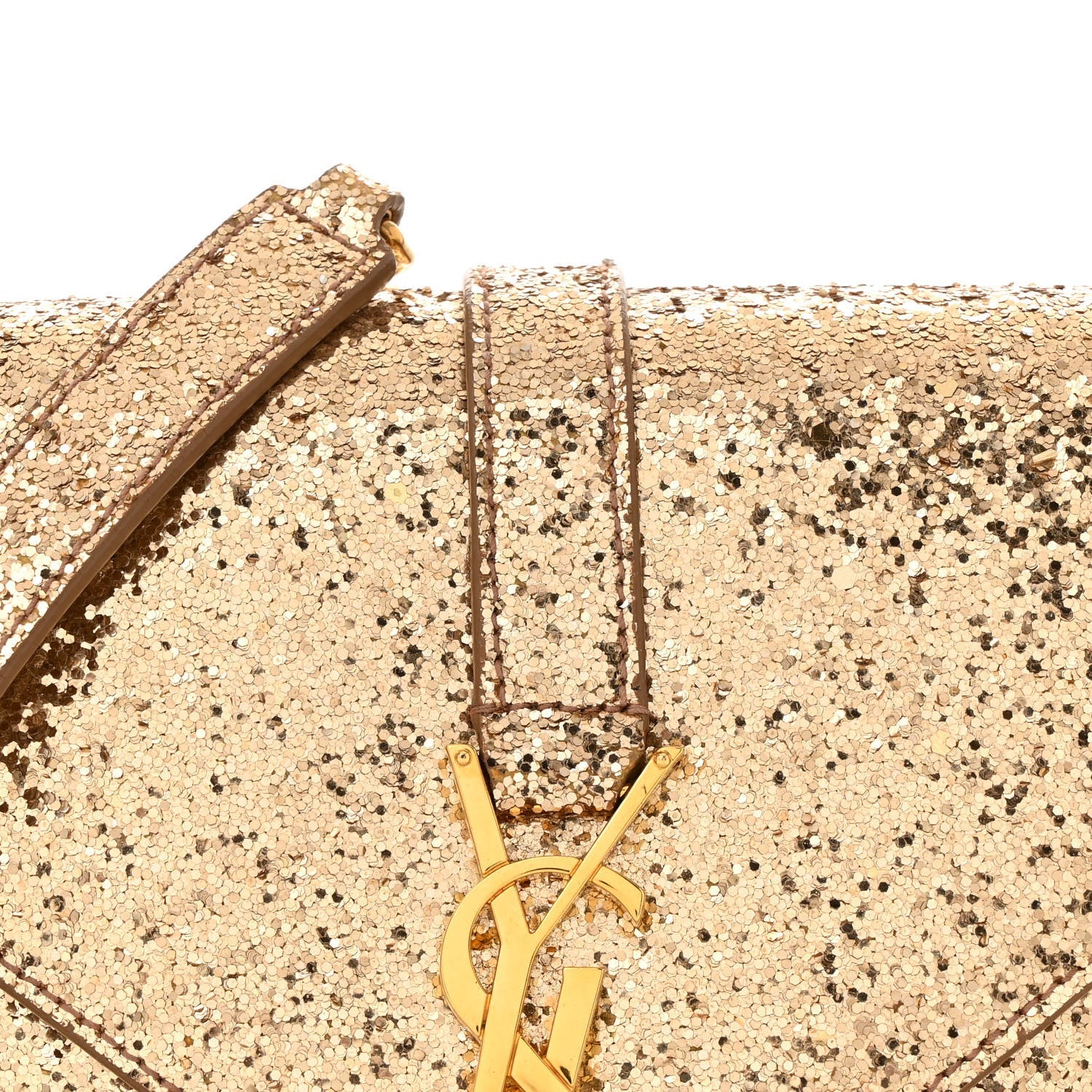 Glitter Monogram Galactica Satchel Gold