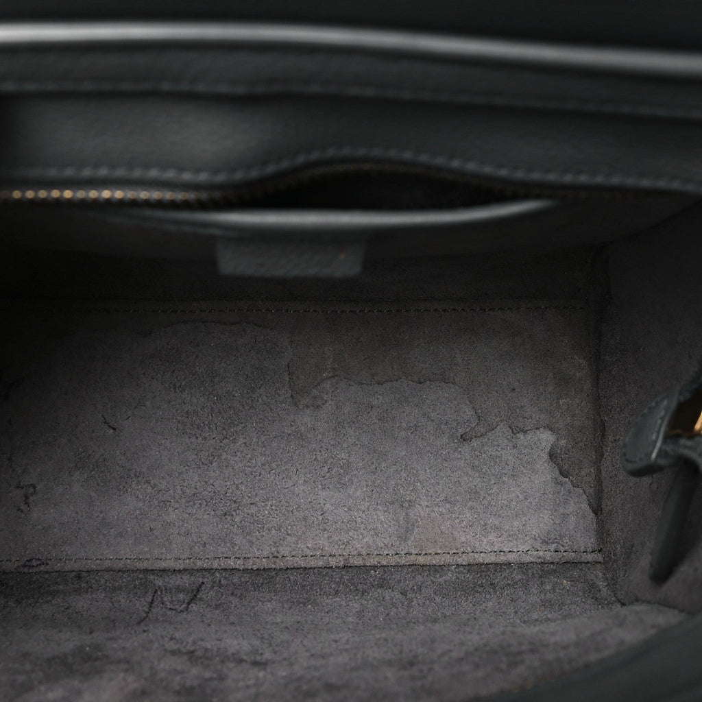 Drummed Calfskin Nano Luggage Kohl