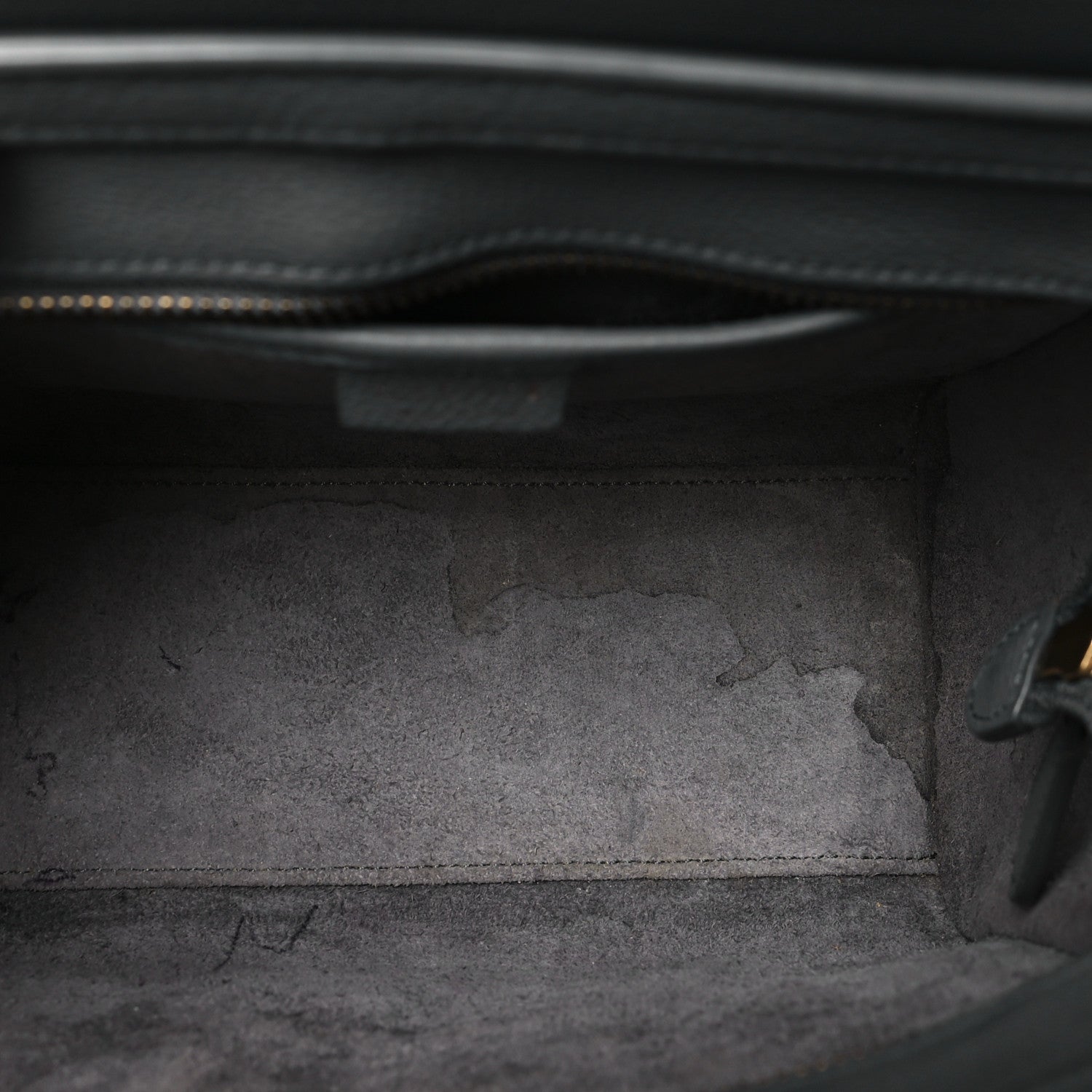 Drummed Calfskin Nano Luggage Kohl