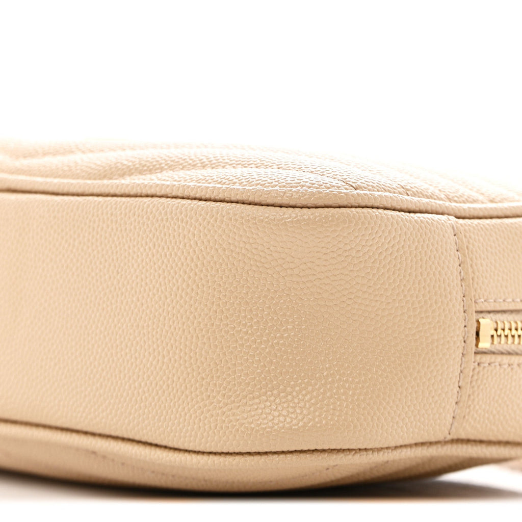 Grain De Poudre Matelasse Monogram Mini Lou Camera Bag Dark Beige