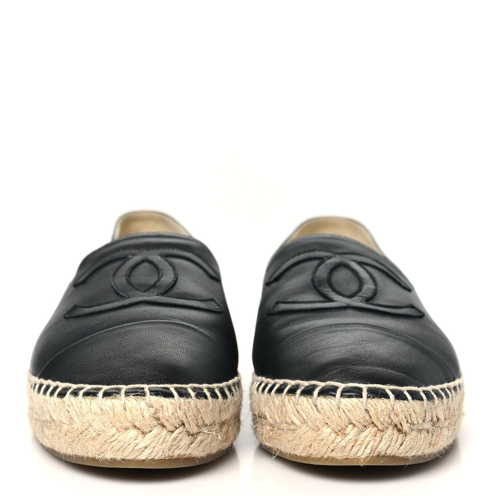 Lambskin CC Espadrilles 38 Black
