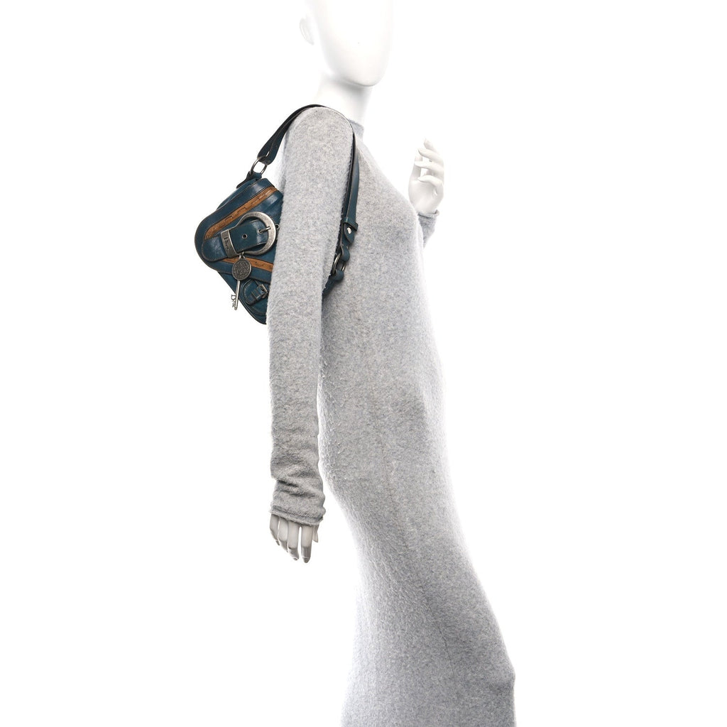 Calfskin Mini Gaucho Crossbody Bag Blue