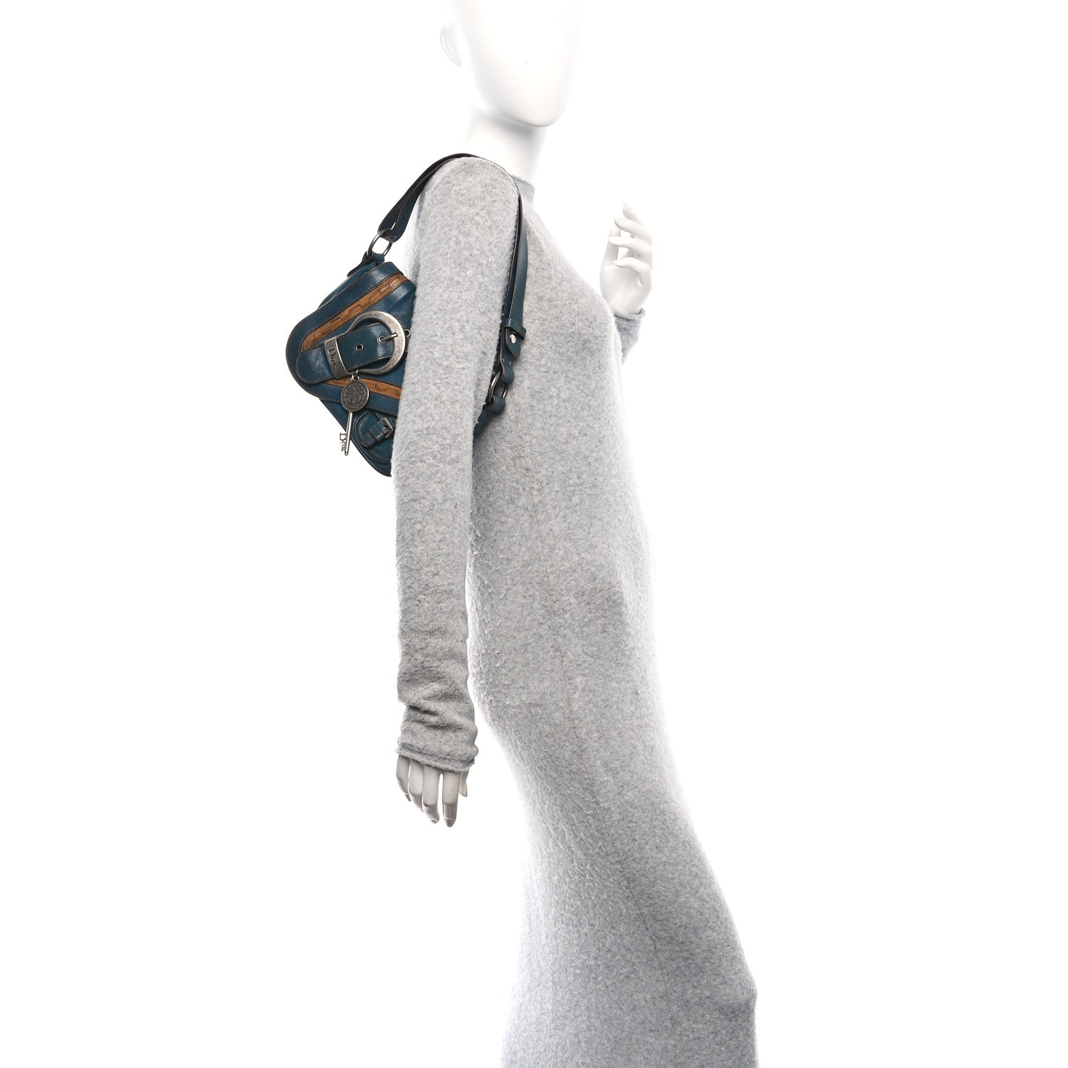 Calfskin Mini Gaucho Crossbody Bag Blue