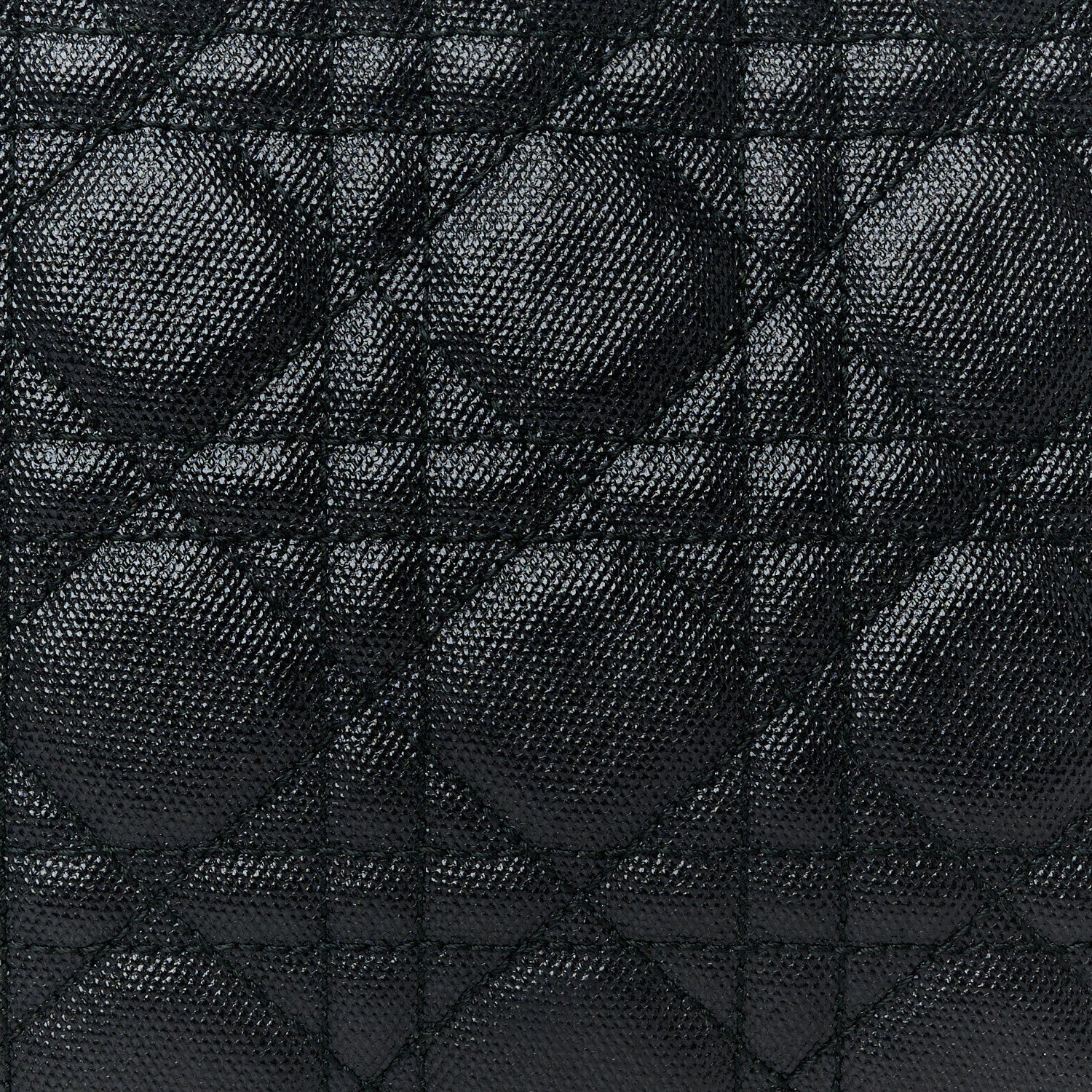 Coated Canvas Cannage Panarea Pouch Black