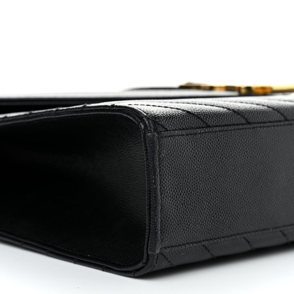 Grain De Poudre Matelasse Chevron Large Monogram Satchel Black