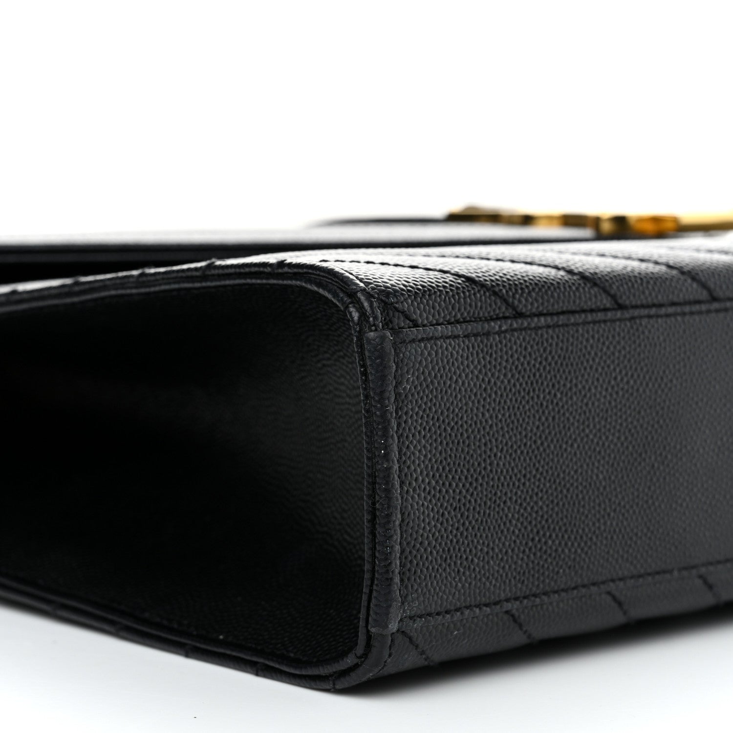 Grain De Poudre Matelasse Chevron Large Monogram Satchel Black