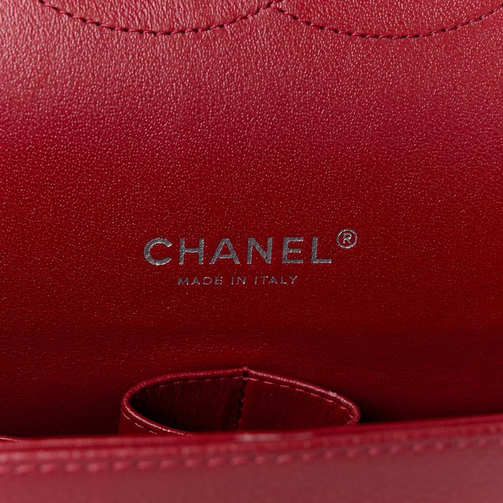 Caviar Quilted Maxi Double Flap Dark Red