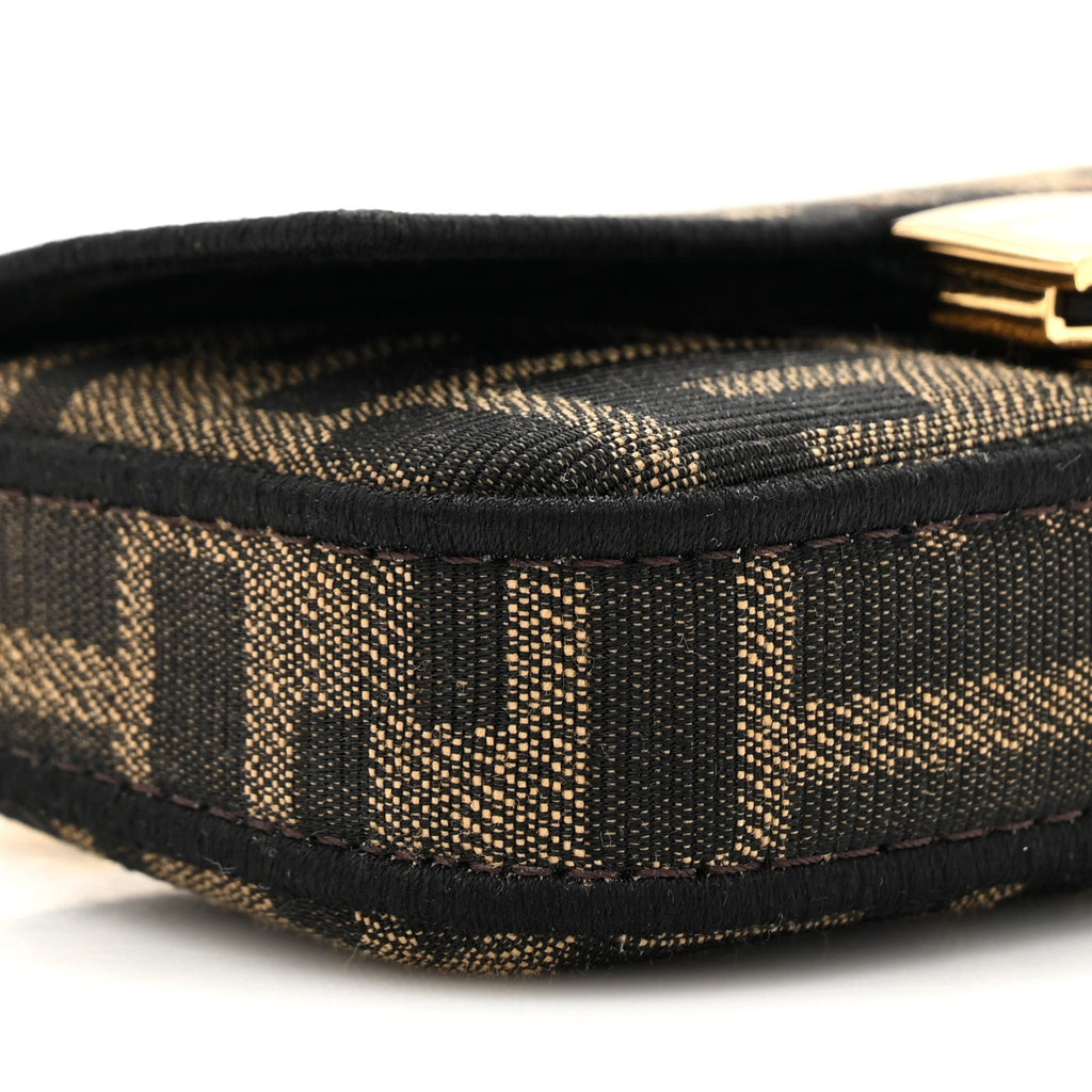 Fabric Jacquard FF 1974 Nano Baguette Charm Tobacco Moro Black