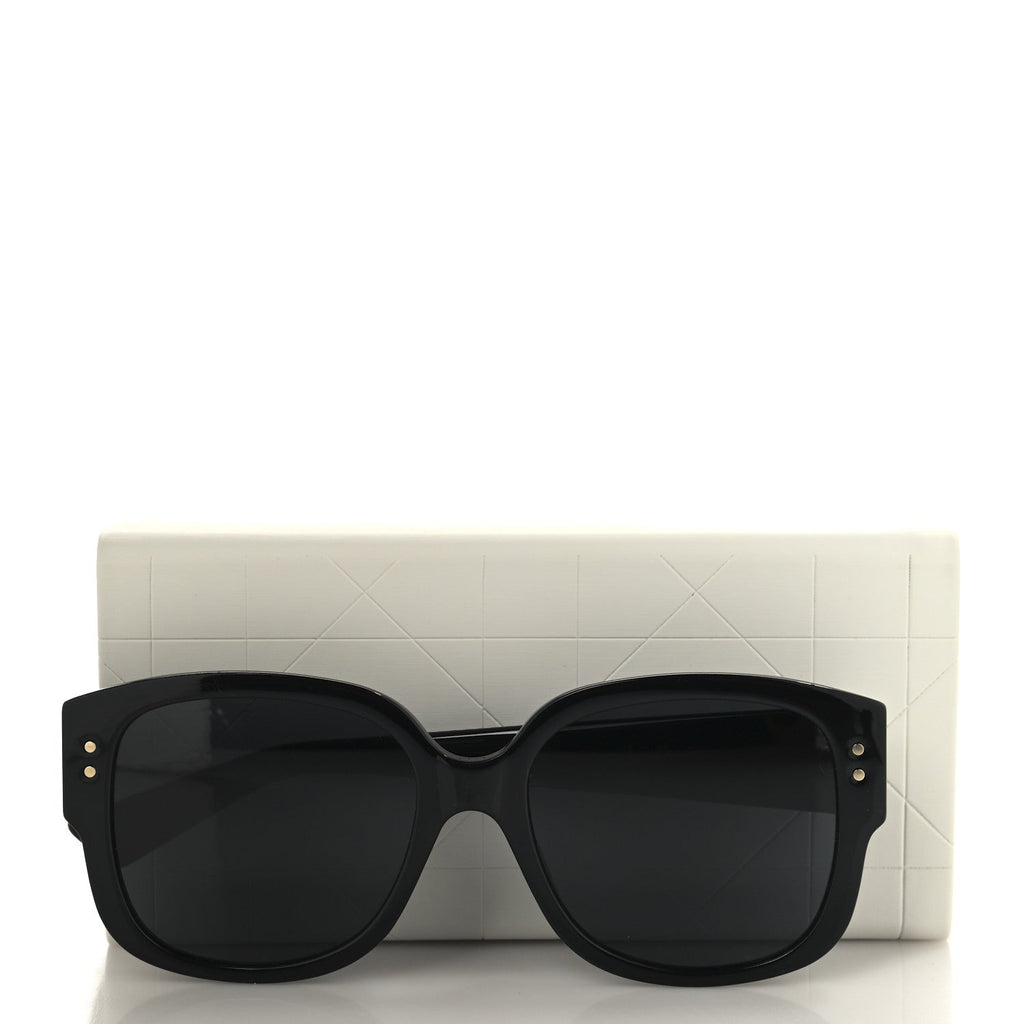 Acetate Cannage Lady Dior Studs 5 Sunglasses Black