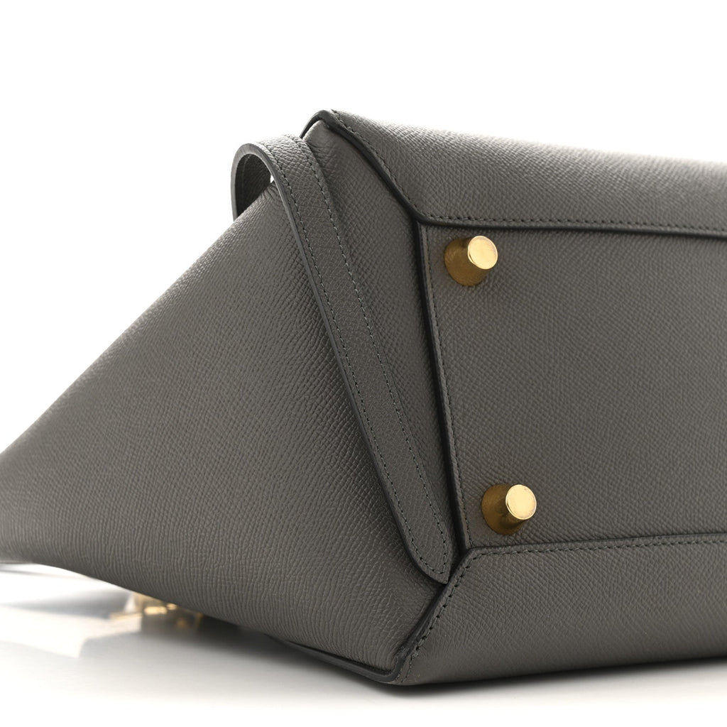 Grained Calfskin Mini Belt Bag Grey