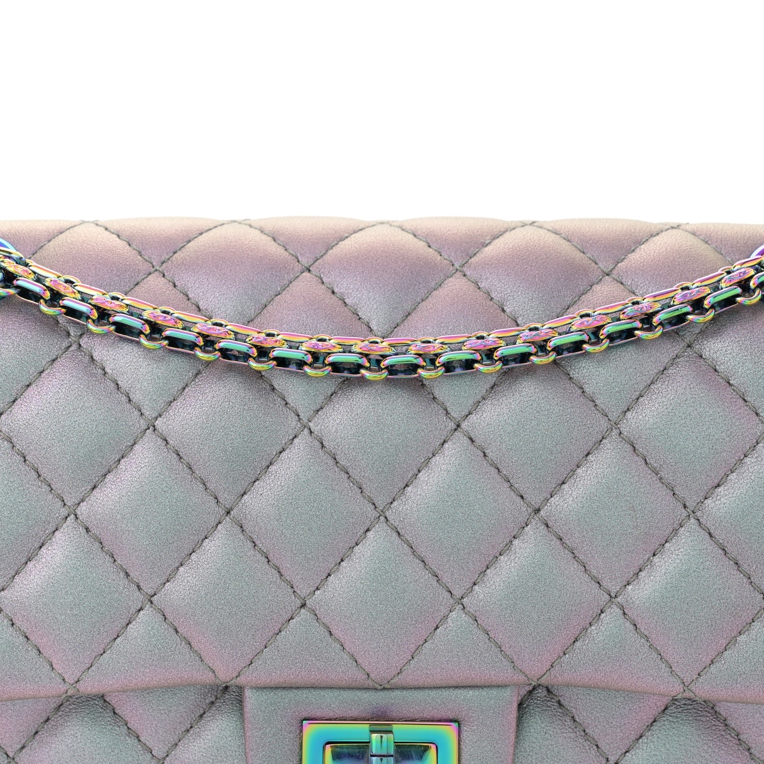 Iridescent Lambskin Quilted 2.55 Reissue 225 Flap Light Purple