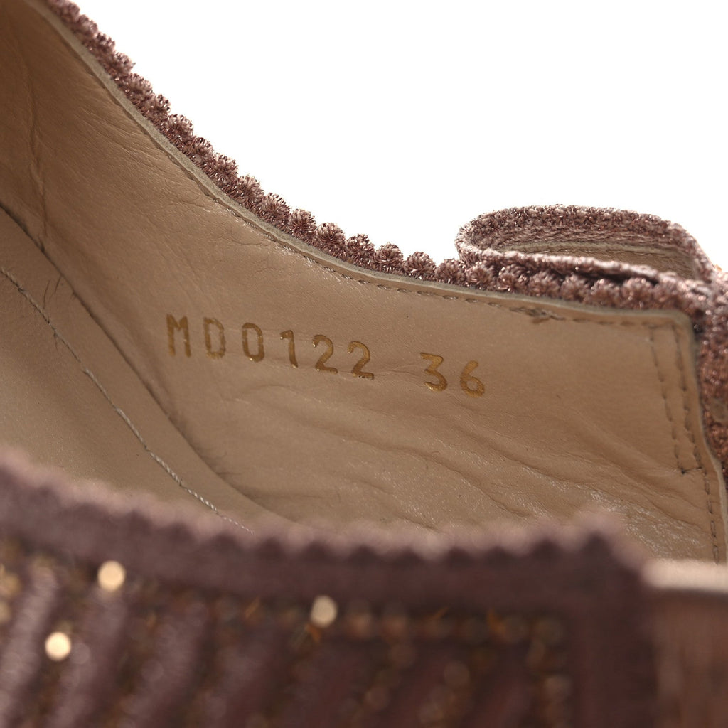 Cotton Laminated Strass J'Adior Slingback 100mm Pumps 36 Rose Des Vents